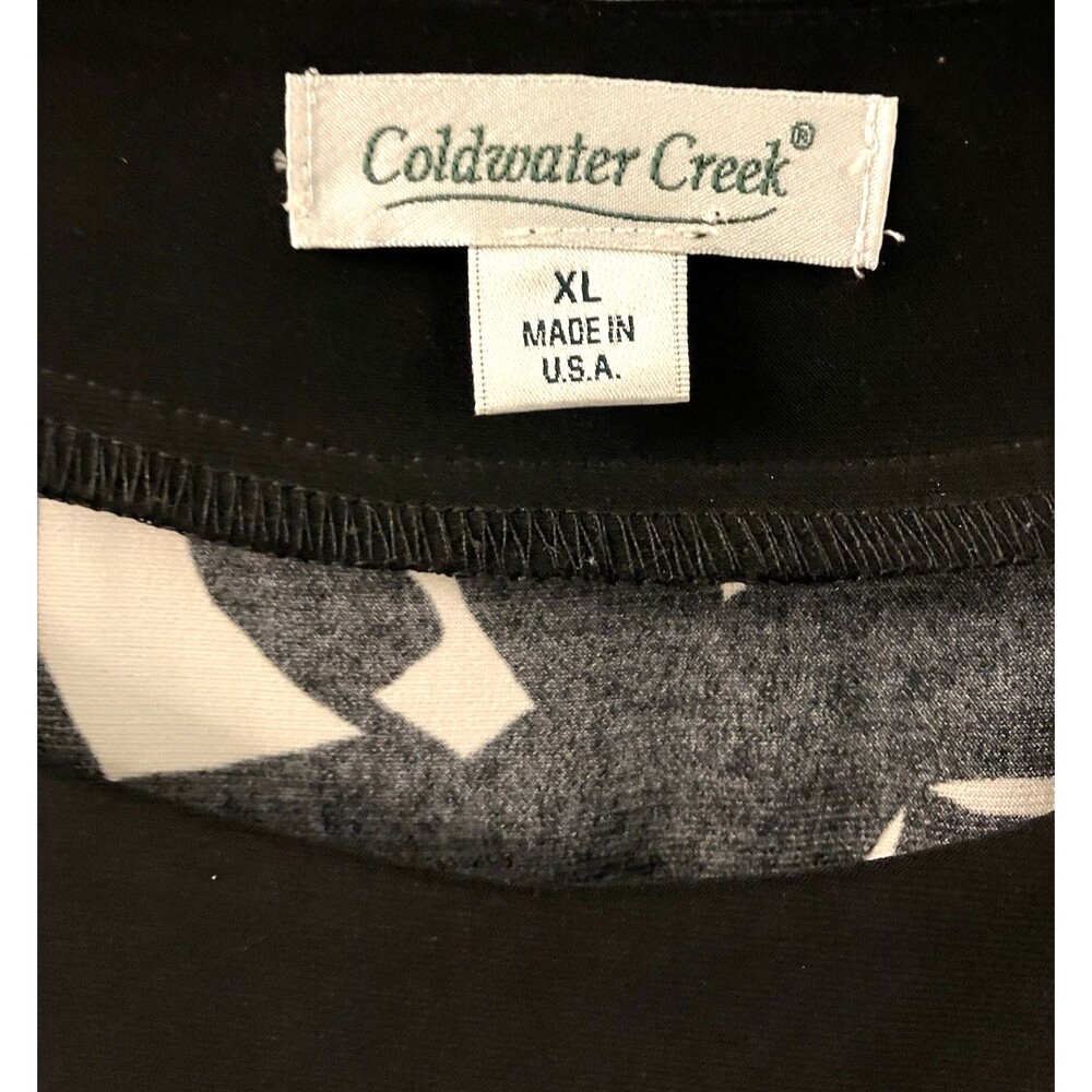 Coldwater Creek Black/White Geometric Tunic Dress Size XL - Picture 2 of 8